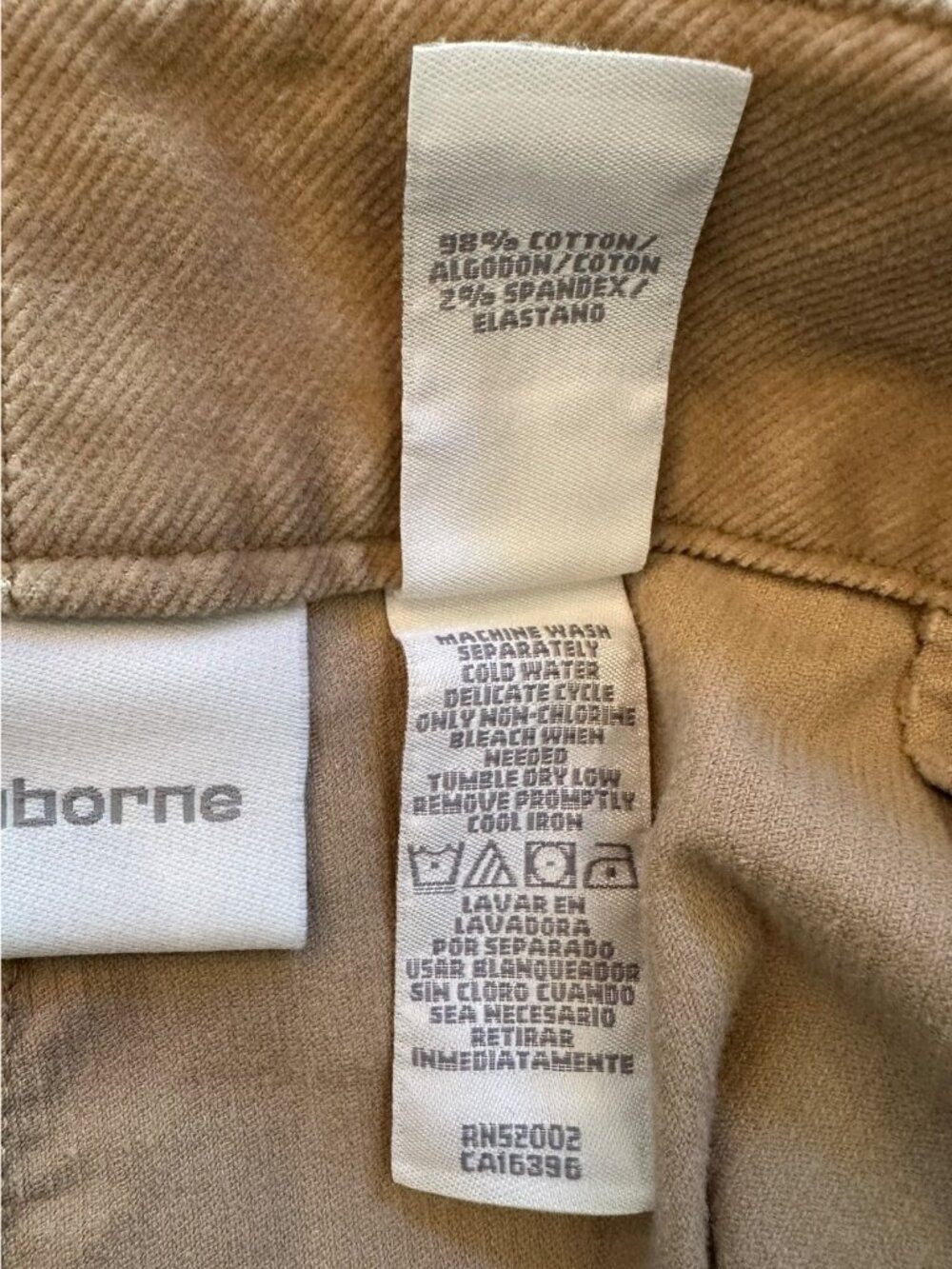 Vintage Liz Claiborne Tan Corduroy Maxi Skirt Cargo Utility Cotton Modest 14 - Picture 6 of 6